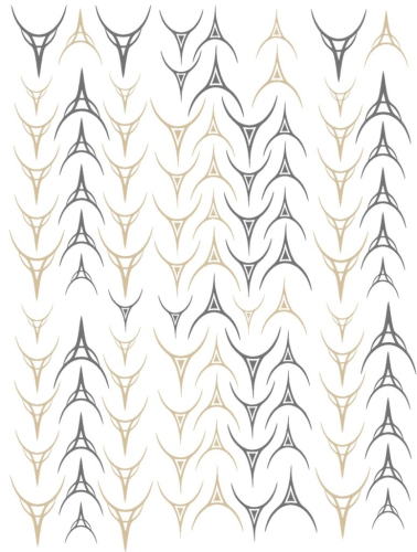 Nagelsticker - Aufkleber selbstklebend - Nail Sticker - gold schwarz French Edel